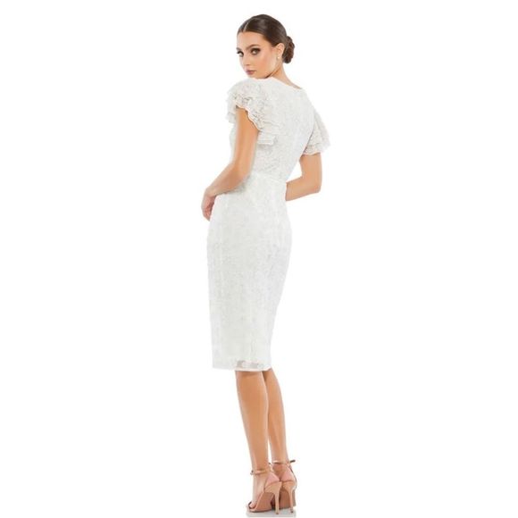 Mac Duggal Floral Beaded Sheath Dress size 6 - Picture 2 of 13